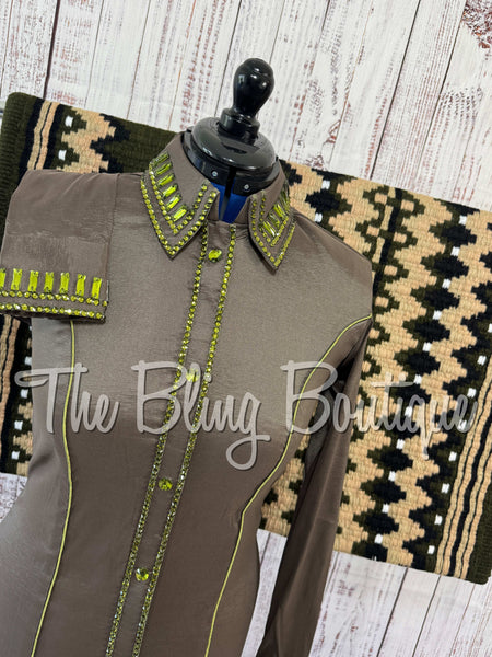 Dark Olive & Light Olive Simple Day Shirt Set (Medium)