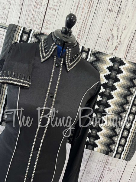 Black & Charcoal Simple Day Shirt Set (Medium)