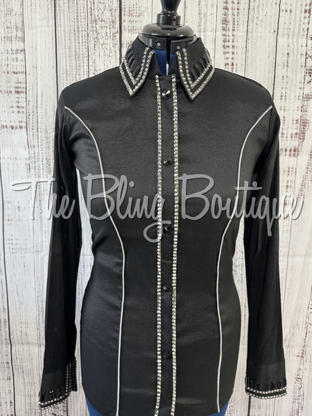 Black & Charcoal Simple Day Shirt Set (Medium)