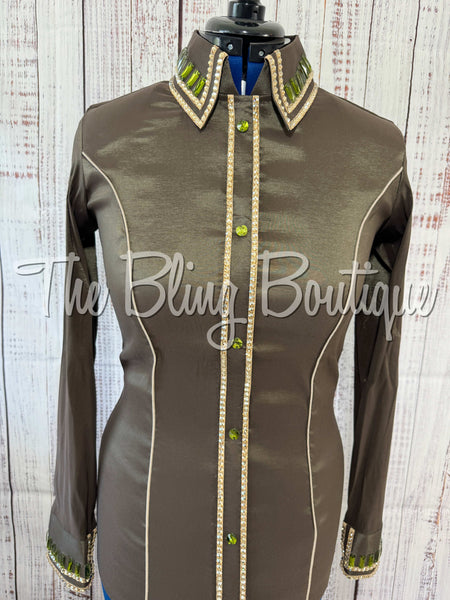 Dark Olive & Tan Simple Day Shirt Set (Medium)