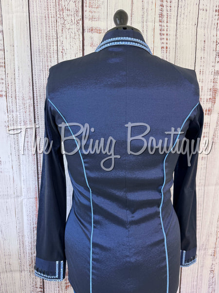 Navy Blue & Periwinkle Simple Day Shirt Set (Medium)