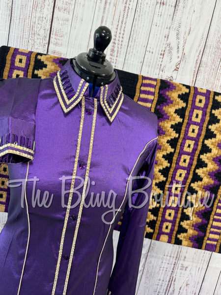 Purple & Tan Simple Day Shirt Set (Large)
