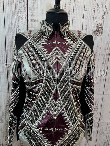 RE-ORDER Black, Plum & Silver Showmanship Jacket (Choose Your Size)