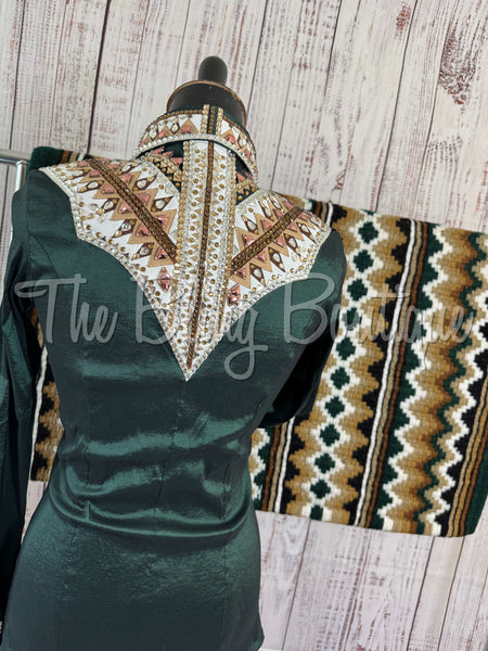 Forest Green, Tan & White Day Shirt Set (S)