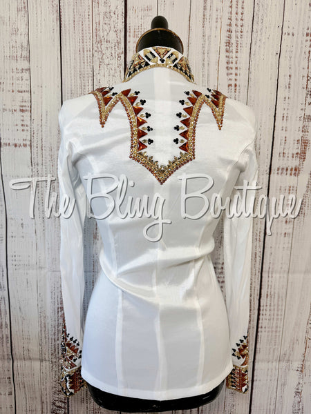 White, Copper, Tan & Black Day Shirt Set (Small)