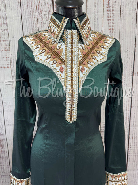 Forest Green, Tan & White Day Shirt Set (S)