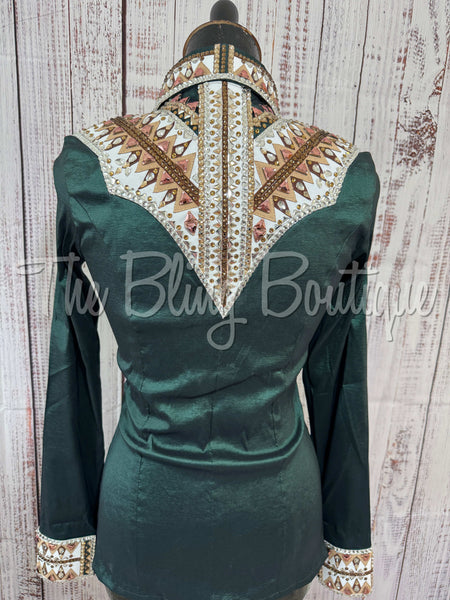 Forest Green, Tan & White Day Shirt Set (S)