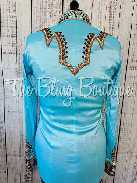 RE-ORDER Turquoise, Copper, Rust, Tan & Black Day Shirt Set (Choose Your Size)
