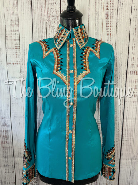 Teal, Copper, Tan & Black Day Shirt Set (Small)