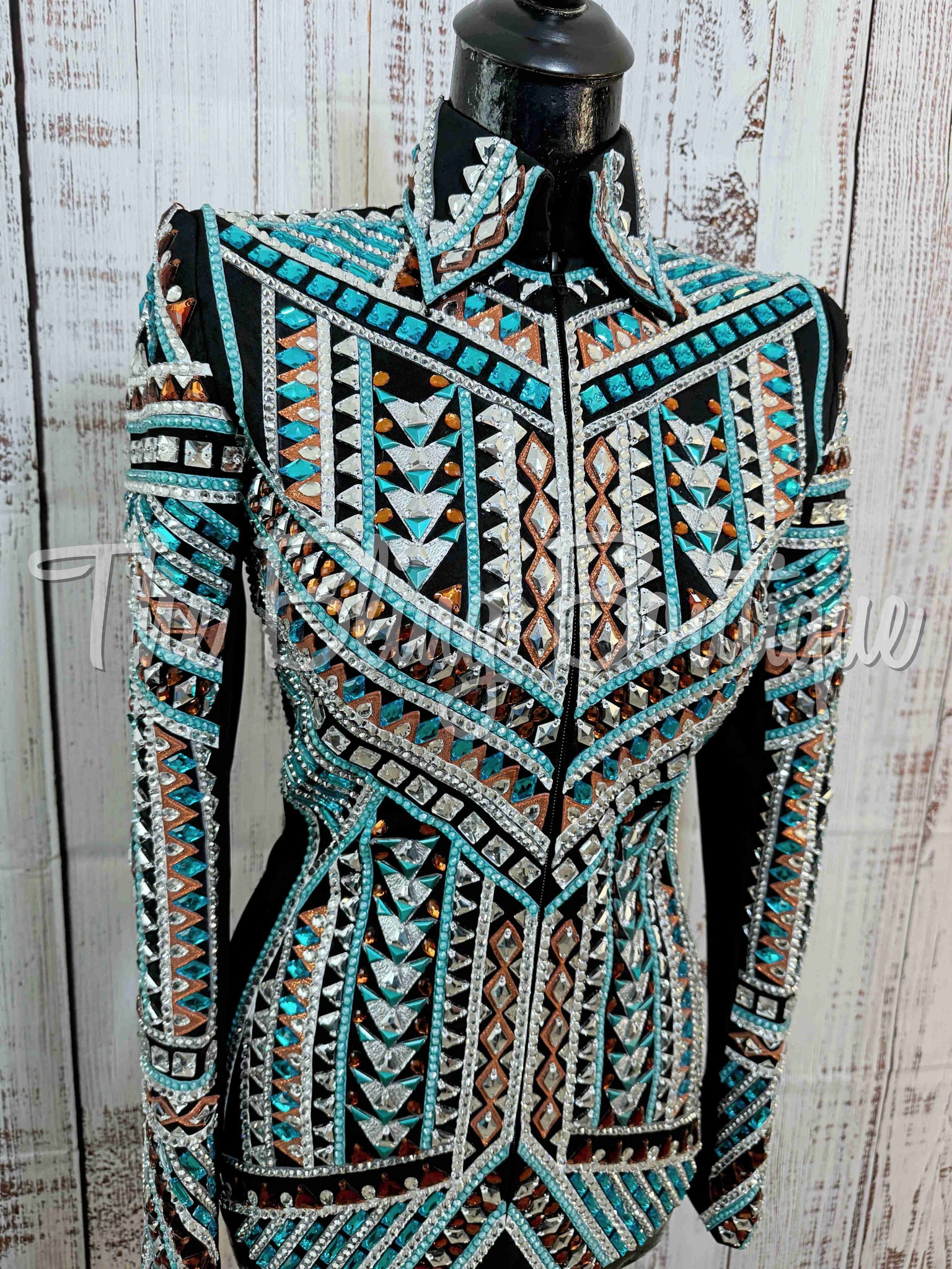 RE-ORDER Black, Turquoise, Copper & Silver Showmanship Jacket (Choose Your Size)