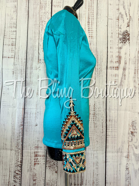 Teal, Copper, Tan & Black Day Shirt Set (Small)