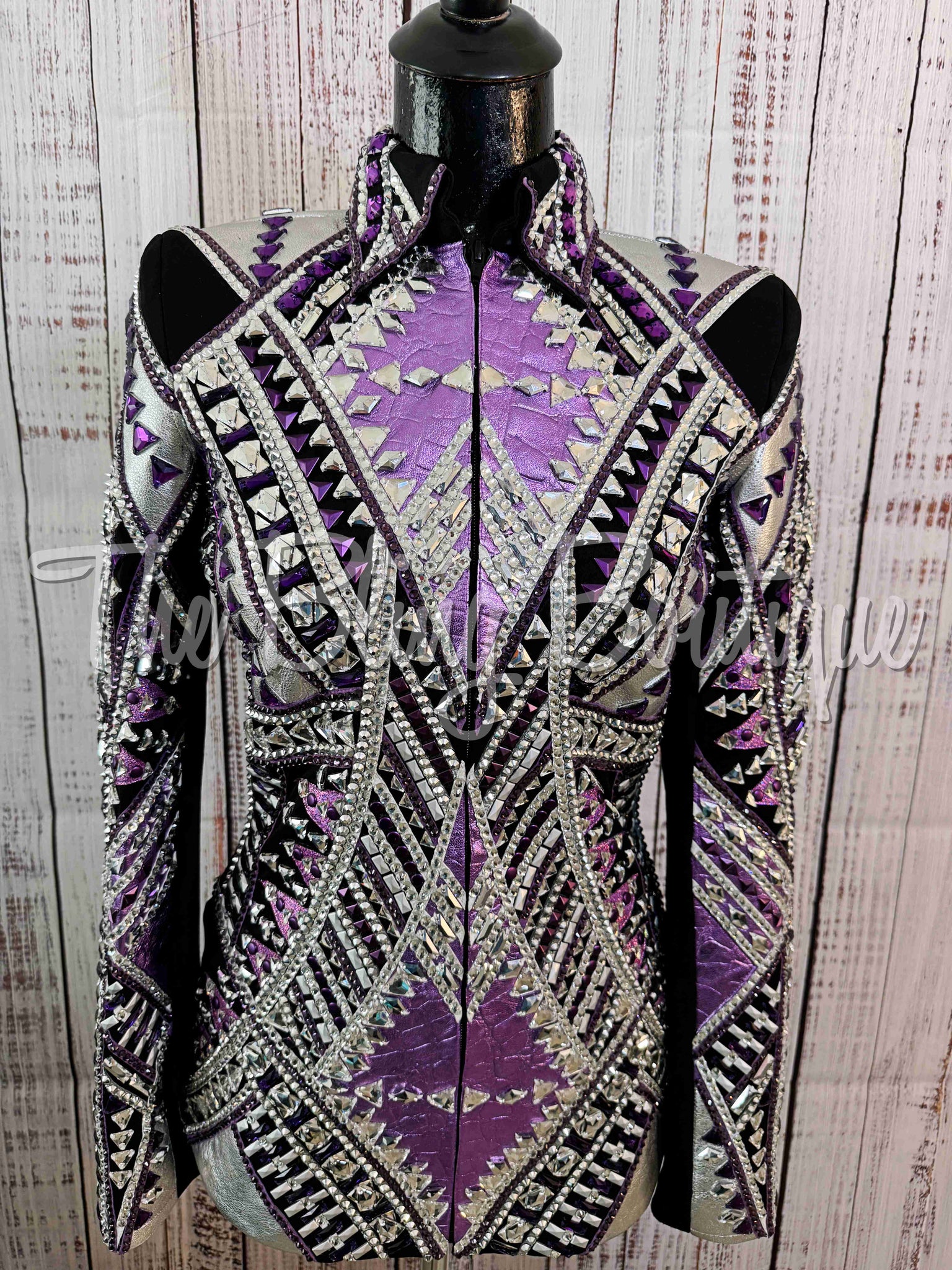 RE-ORDER Black, Purple & Silver Showmanship Jacket (Choose Your Size)