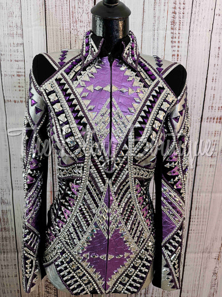 RE-ORDER Black, Purple & Silver Showmanship Jacket (Choose Your Size)