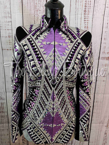RE-ORDER Black, Purple & Silver Showmanship Jacket (Choose Your Size)
