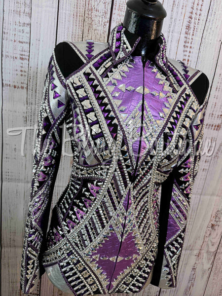 RE-ORDER Black, Purple & Silver Showmanship Jacket (Choose Your Size)