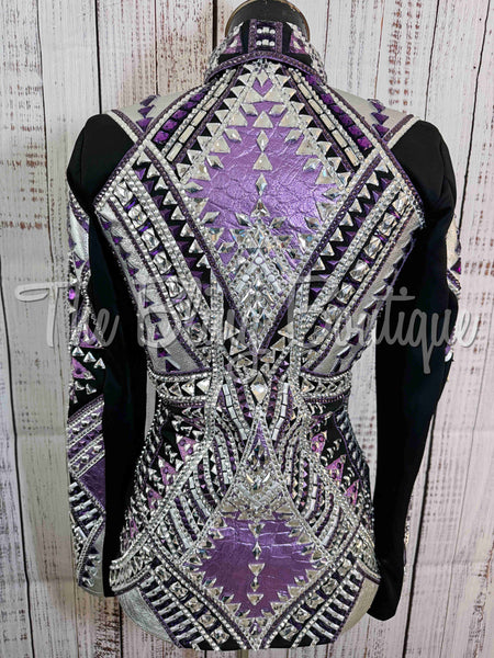 RE-ORDER Black, Purple & Silver Showmanship Jacket (Choose Your Size)