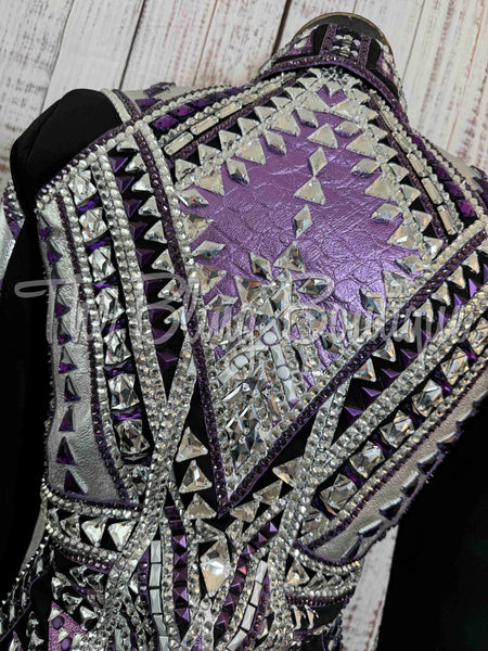 RE-ORDER Black, Purple & Silver Showmanship Jacket (Choose Your Size)