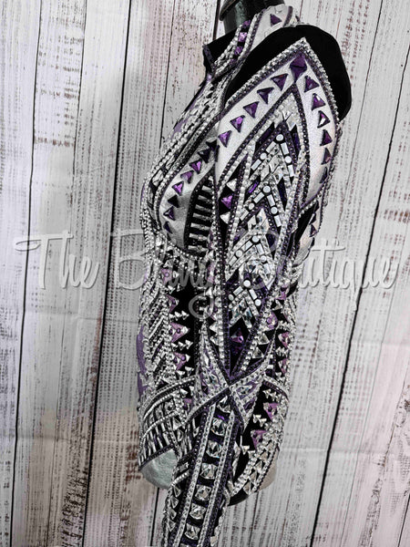 RE-ORDER Black, Purple & Silver Showmanship Jacket (Choose Your Size)