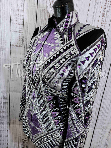 RE-ORDER Black, Purple & Silver Showmanship Jacket (Choose Your Size)