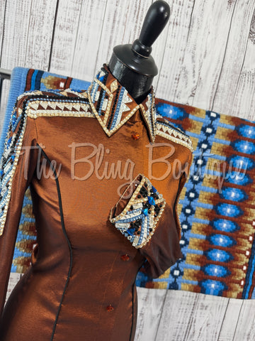 Rust, Blue & Black Day Shirt Set (XS/S)