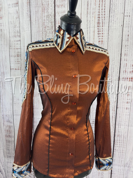 Rust, Blue & Black Day Shirt Set (XS/S)