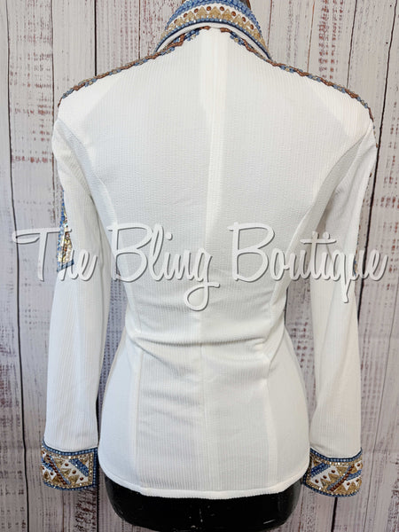 White, Cornflower Blue, Copper & Tan Day Shirt Set (XS/S)