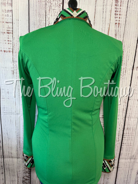 Kiwi Green, Copper, Black & White Day Shirt Set (Medium)