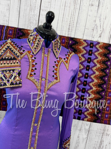 RE-ORDER Lavender, Copper, Tan & Black Day Shirt Set (Choose Your Size)