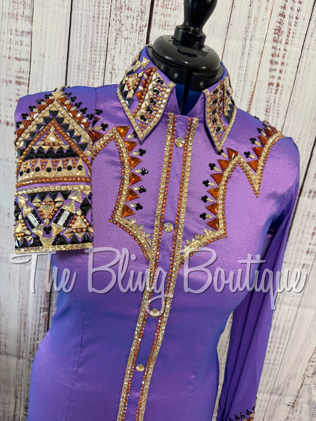 Lavender, Copper, Tan & Black Day Shirt Set (Medium)