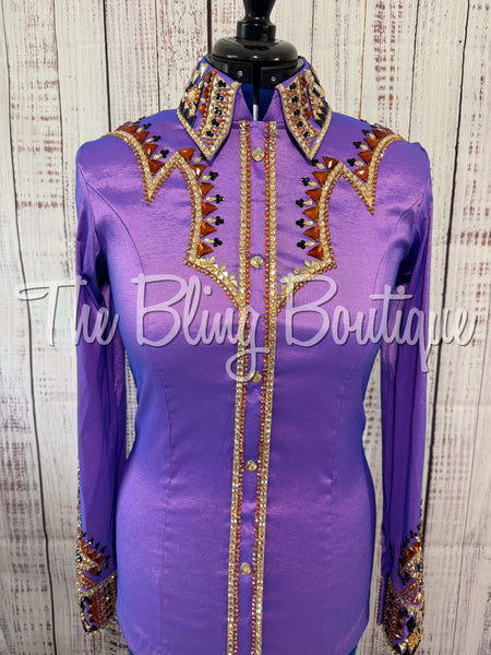 Lavender, Copper, Tan & Black Day Shirt Set (Medium)