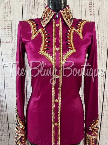 Raspberry, Copper, Tan & Black Day Shirt Set (Small)