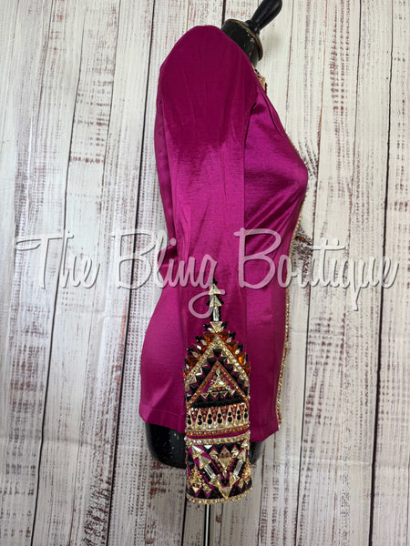 Raspberry, Copper, Tan & Black Day Shirt Set (Small)