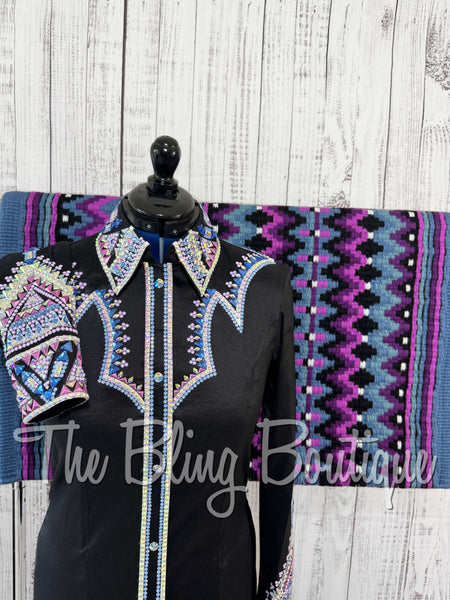 RE-ORDER Black, Periwinkle, Berry & Lilac Day Shirt Set (Choose Your Size)