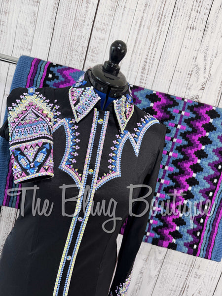 RE-ORDER Black, Periwinkle, Berry & Lilac Day Shirt Set (Choose Your Size)