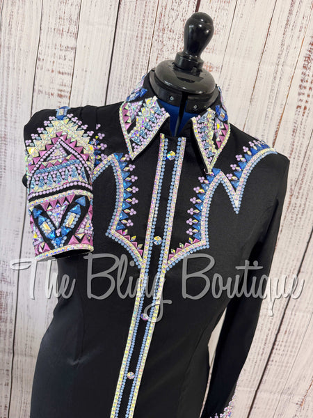 RE-ORDER Black, Periwinkle, Berry & Lilac Day Shirt Set (Choose Your Size)