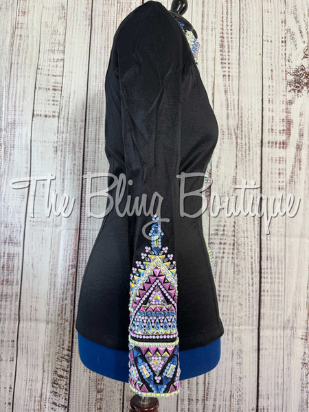 Black, Periwinkle, Berry & Lilac Day Shirt Set (Large)