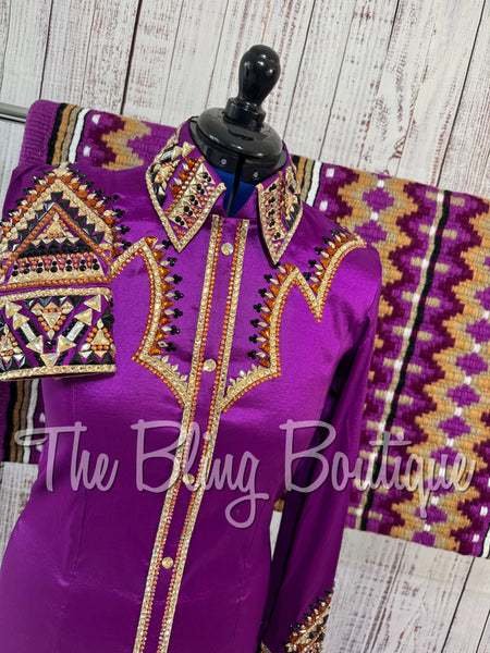 RE-ORDER Berry, Copper & Tan Day Shirt Set (Choose Your Size)