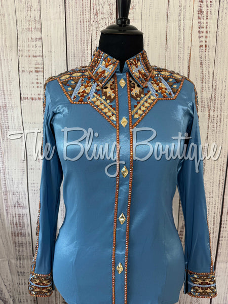Cornflower Blue, Copper, Bronze & Tan Day Shirt Set (XL)