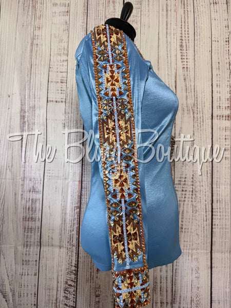 Cornflower Blue, Copper, Bronze & Tan Day Shirt Set (XL)