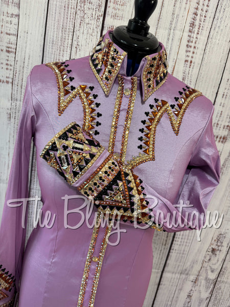 Lilac, Copper, Tan & Black Day Shirt Set (Medium)