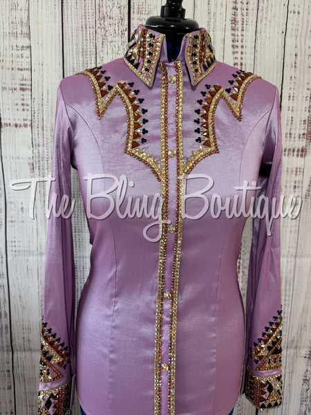 Lilac, Copper, Tan & Black Day Shirt Set (Medium)