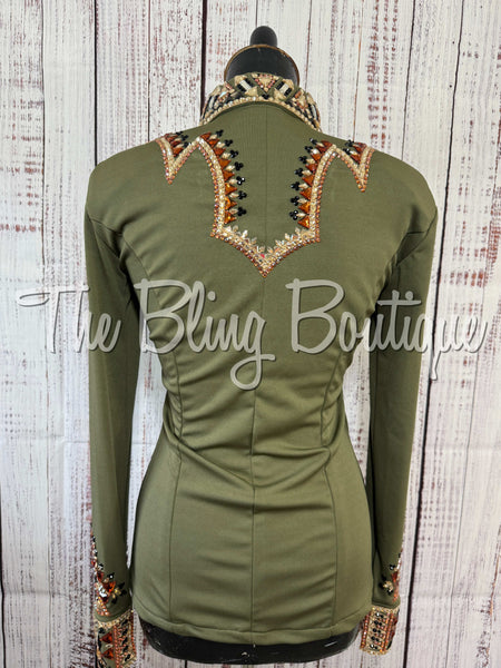 Olive Green, Copper, Tan & Black Day Shirt Set (Small)