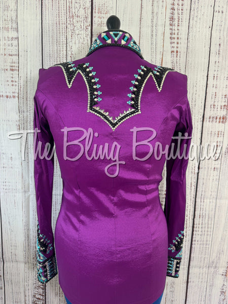 RE-ORDER Grape, Turquoise, Black & White Day Shirt Set (Choose Your Size)