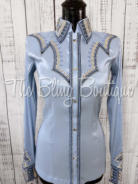Ice Blue, Periwinkle, Black & Grey Day Shirt Set (Small)
