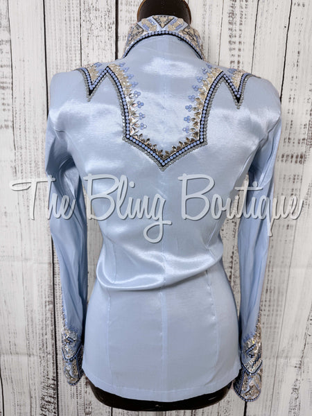 RE-ORDER Ice Blue, Periwinkle, Black & Grey Day Shirt Set (Choose Your Size)