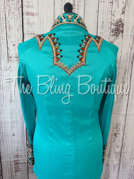 Teal, Copper, Tan & Black Day Shirt Set (Medium)