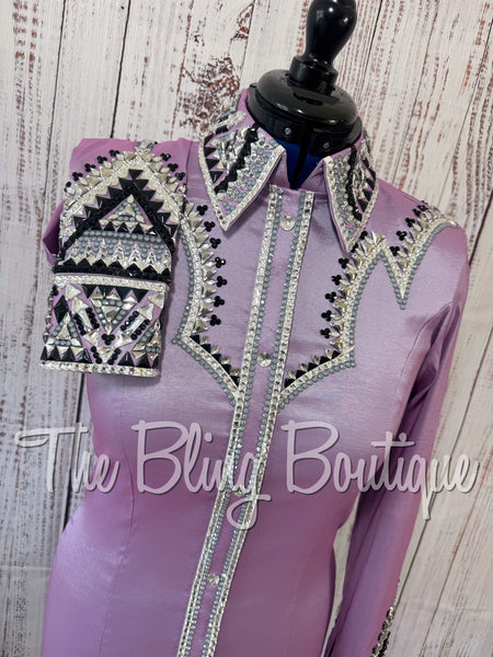 Lilac, Orchid, Grey & Black Day Shirt Set (Medium)