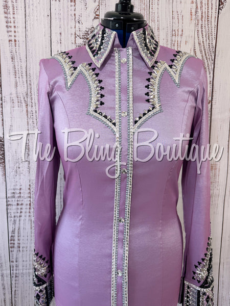 Lilac, Orchid, Grey & Black Day Shirt Set (Medium)