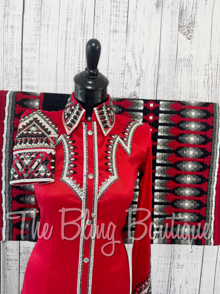 Red, Grey, Black & White Day Shirt Set (Small)