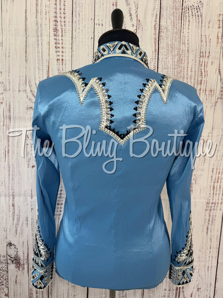 Cornflower Blue, Grey, White & Black Day Shirt Set (XL)